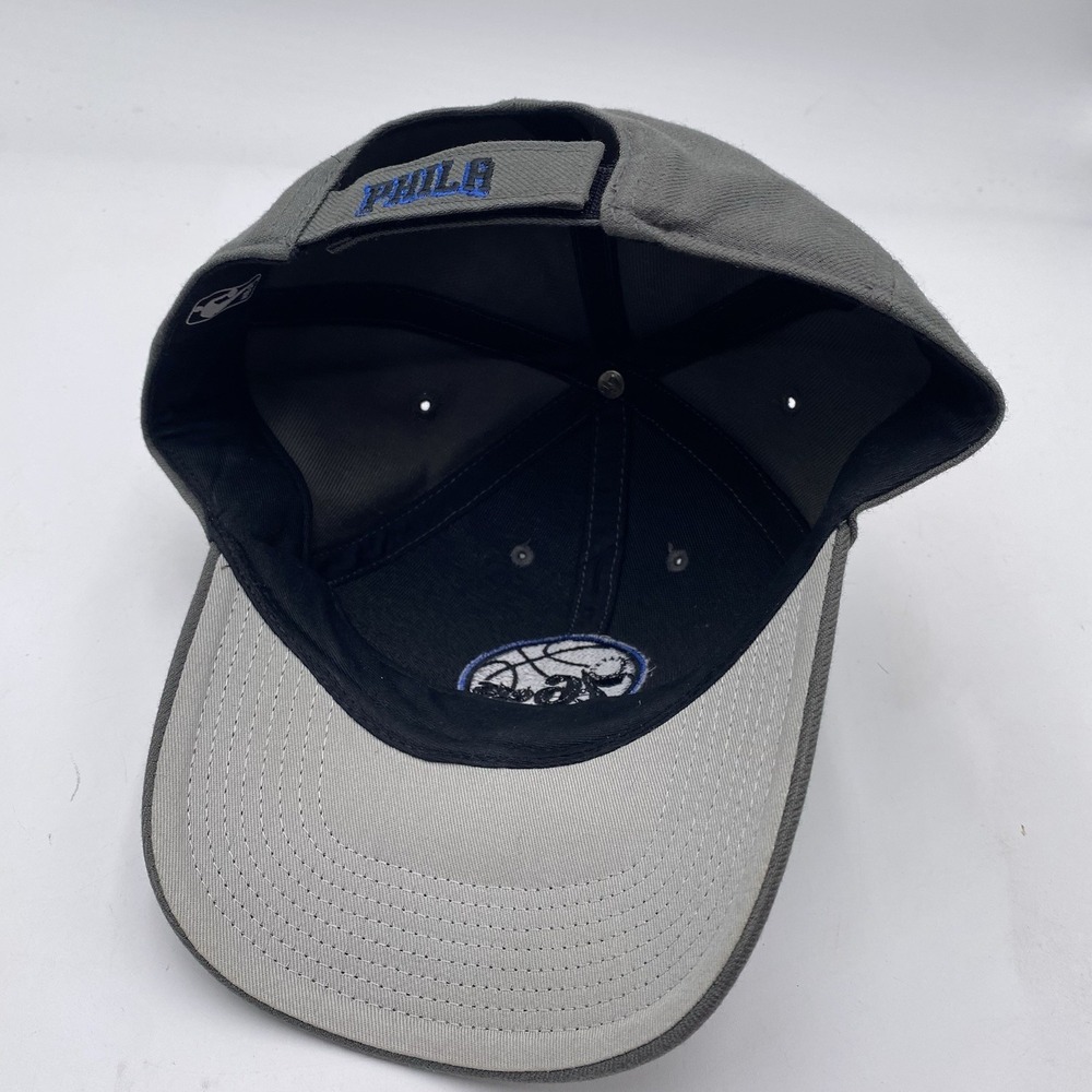 Philadelphia 76ers Hat 47 Brand MVP Gray Strapback Adjustable Black Cleaned - Picture 8 of 11
